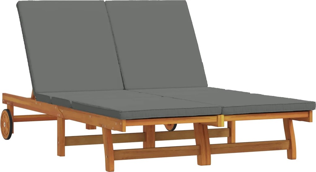 vidaXL Șezlong 2-persoană Maro 63 x 199 x 85 cm Lemn Solid de Acacia