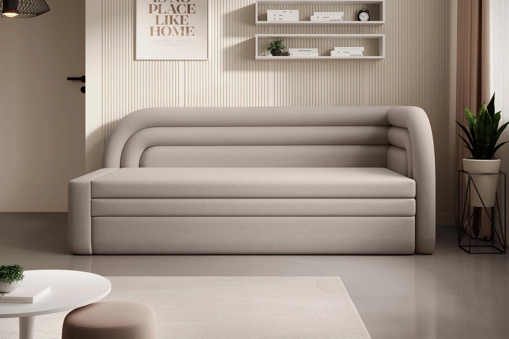 Canapea bej cu 3 locuri FABILLO, extensibila Varianta de colt: Colt Dreapta