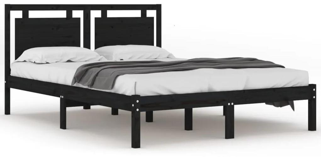3105534 vidaXL Cadru de pat, negru, 120x200 cm, lemn masiv