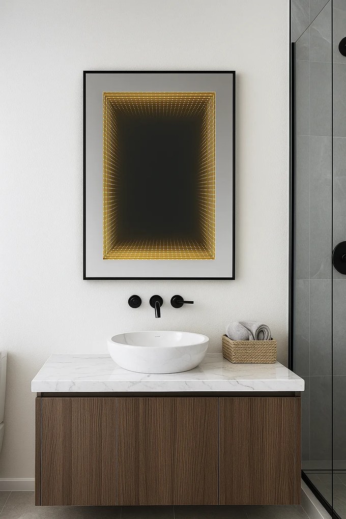Oglinda LED SD01 60x80 cm comanda touchless, 3 functii de culori