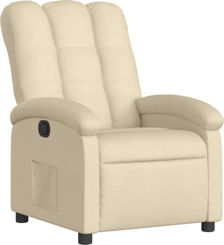 vidaXL Fotoliu rabatabil, crem, material textil