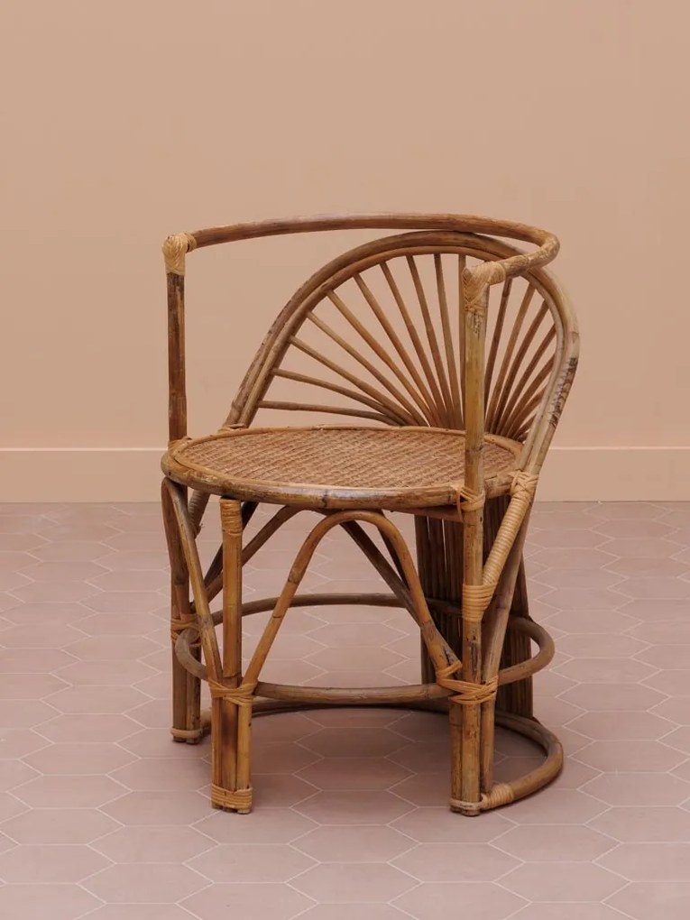Set dining din rattan natural, masă ovală și 2 scaune, 3 piese, „Trinidad”