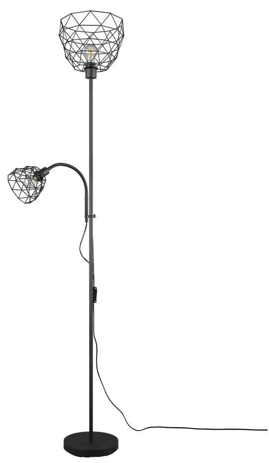 Lampadar negru cu abajur din metal (înălțime 180 cm) Haval – Trio