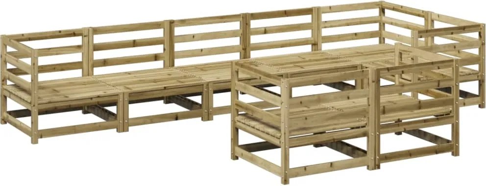 vidaXL Set canapea de grădină, 8 piese, lemn de pin tratat
