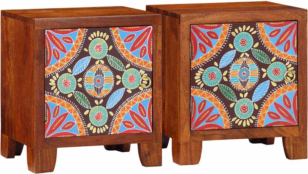 vidaXL Noptiera 2 buc 40x30x45 cm lemn masiv de salcam