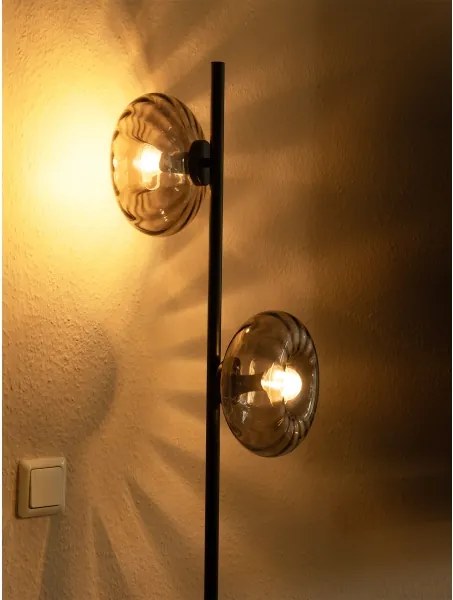 Osram - Lampă de podea DECOR SMOKE 2xE14/12W/230V negru/gri fumuriu