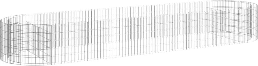 vidaXL Strat înălțat gabion, 400x100x50 cm, fier galvanizat
