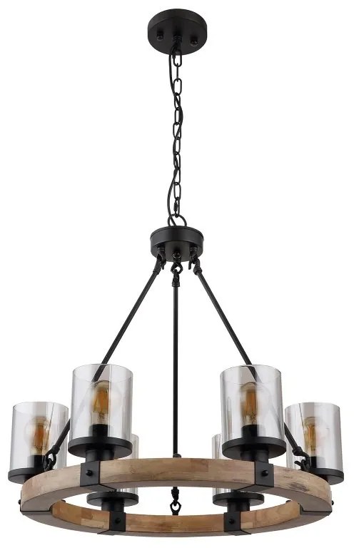 Lustra 6L design industrial Lila negru, maro