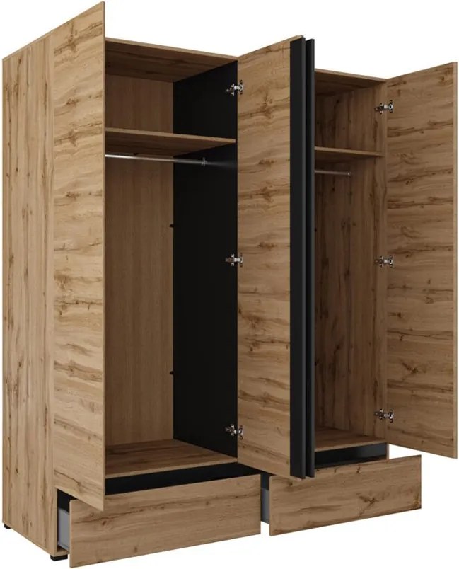 Dulap lemn masiv Orion, 180 × 210 × 60 cm - Stejar deschis
