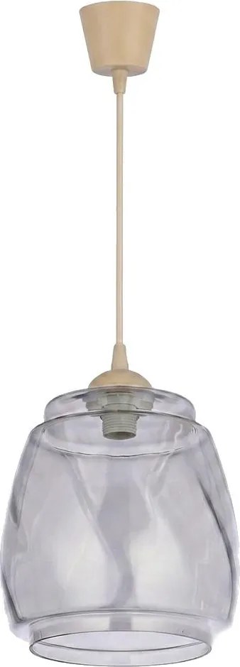 Brilagi - Lustru LED suspendat pe cablu R GLASS 1xE27/60W/230V diam. 26 cm bej/gri fumuriu