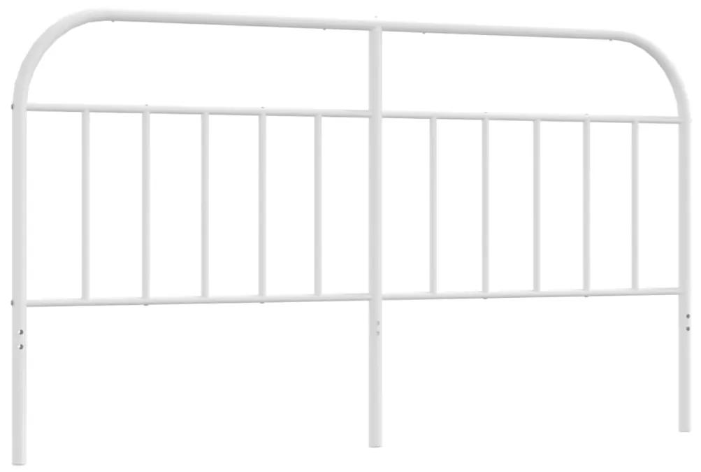 353720 vidaXL Tăblie de pat metalică, alb, 180 cm