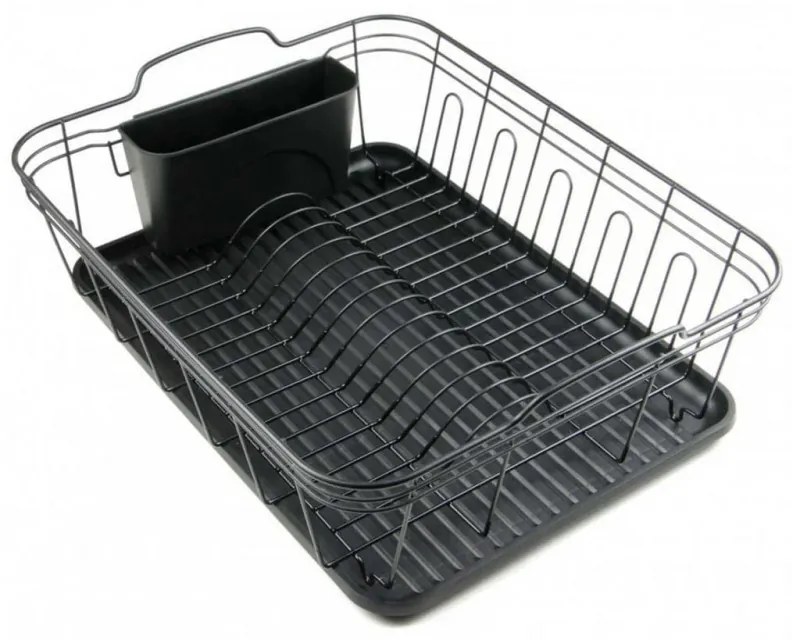 Uscator de vase Kinghoff KH 1354, 45 cm, Tavita pentru apa, Accesor pentru tacamuri, Negru