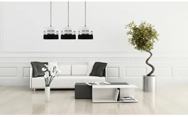 Lustră pe cablu CORAL 3xE27/60W/230V albă/neagră