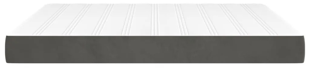 Saltea de pat cu arcuri, gri inchis, 180x200x20 cm, catifea Morke gra, 180 x 200 cm
