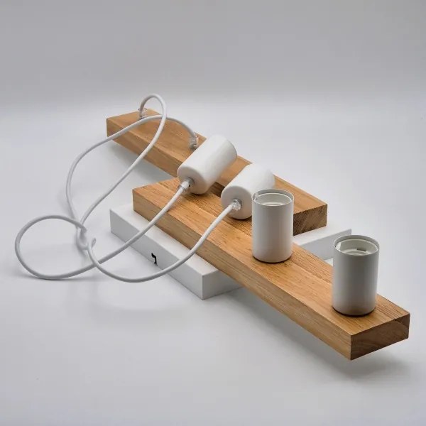 Lustră pe cablu CORTINA 4xE27/15W/230V alb/stejar