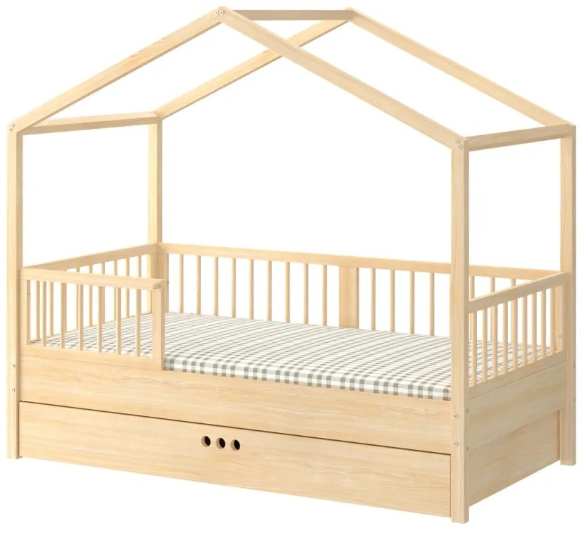 Pat copii Dream Nest House pin 80x160 cm