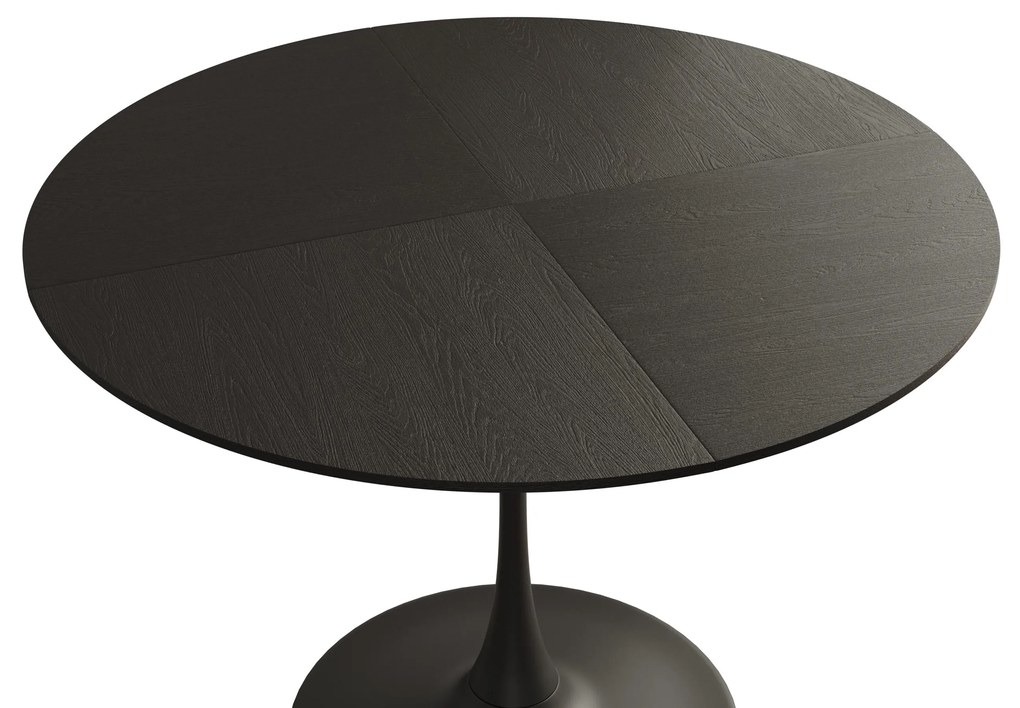 Masă de sufragerie rotundă modernă, Negru | Aosom Romania