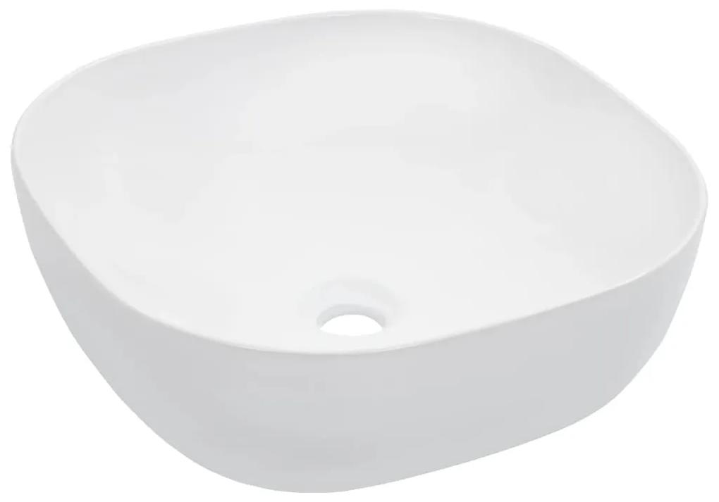 143917 vidaXL Chiuvetă de baie, alb, 42,5x42,5x14,5 cm, ceramică