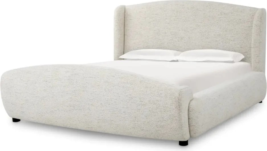 Pat dublu tapitat design elegant LUX Mellory, Seashell off-white