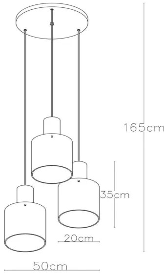 Lustră pe cablu Lucide 74405/13/62 TOLEDO 3×E27/40W/230V