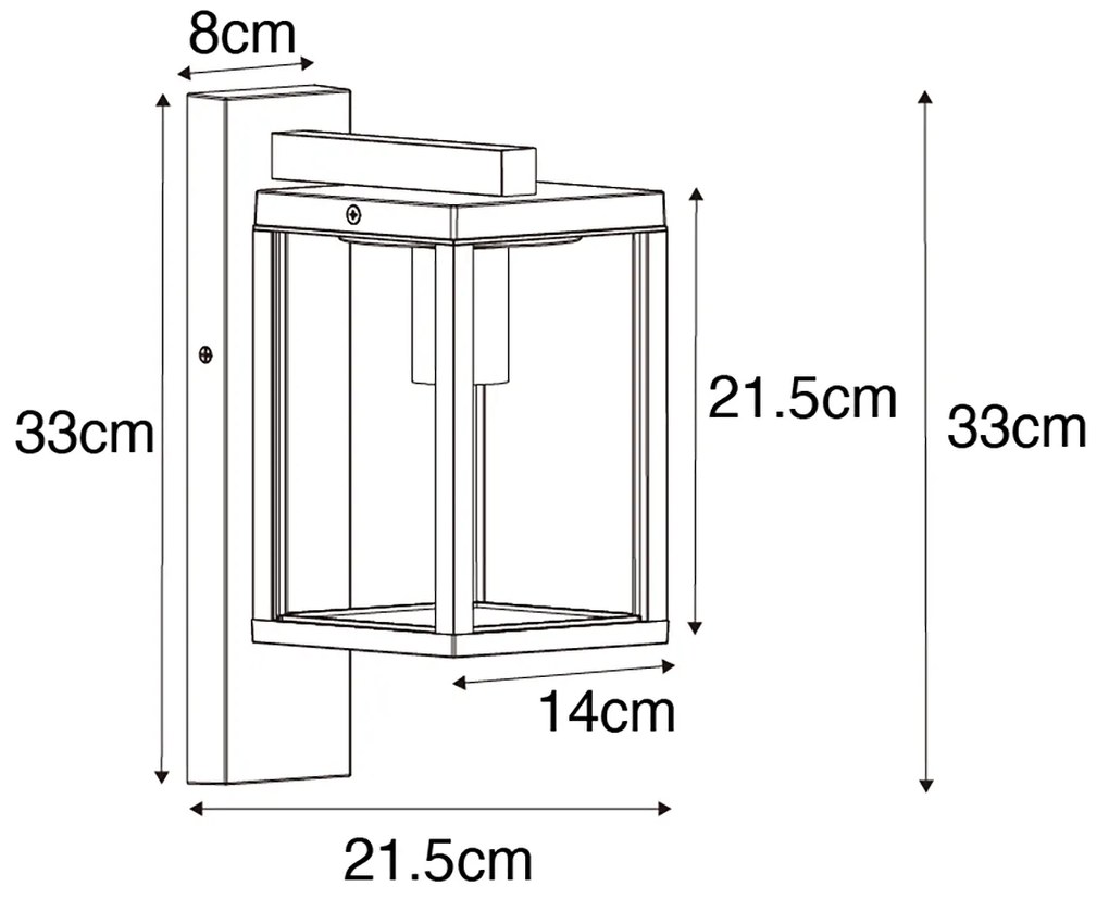 Felinar inteligent de perete pentru exterior maro ruginiu IP44 incl. WiFi ST64 - Charlois