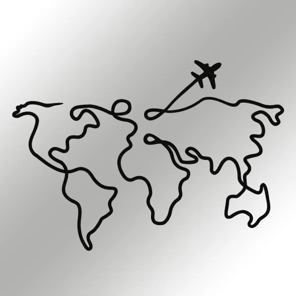 Decorațiune de perete 60x42 cm metal hartă