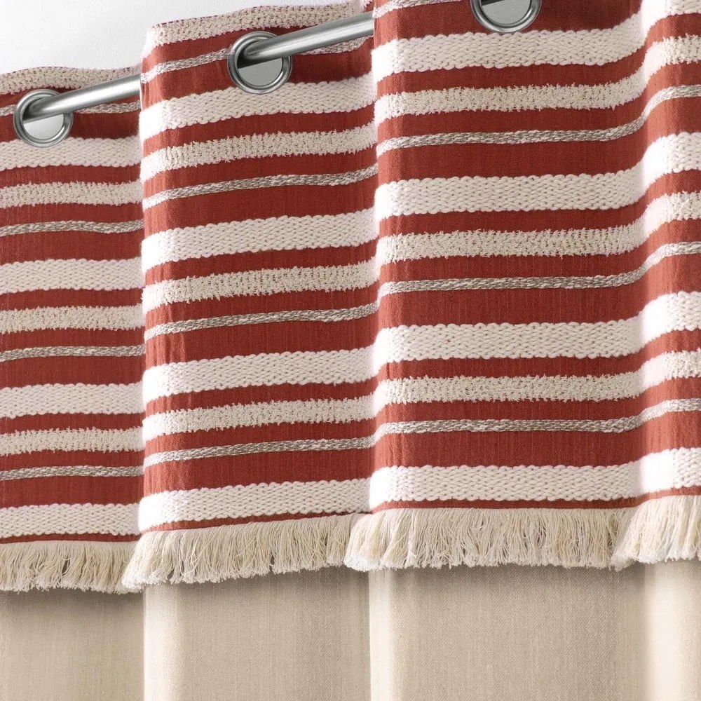 Draperie cărămizie-în culoare naturală din bumbac 140x240 cm Atlas – douceur d'intérieur