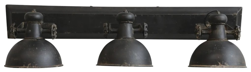 Aplica din metal cu 3 spoturi, finisaj negru antichizat, L85 cm, Factory