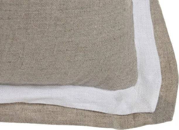 Pernă decorativă din in natural, 60 x 40 cm, 500 g, bej natural, husă cu fermoar, „Linen Cushion"