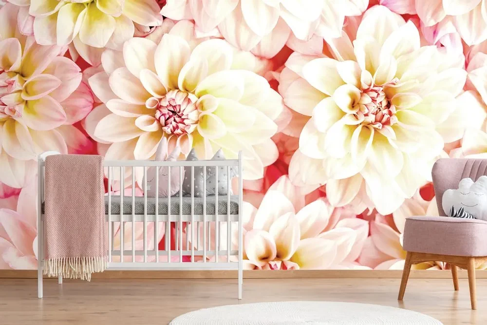 Fototapet flori de dalia pastelate