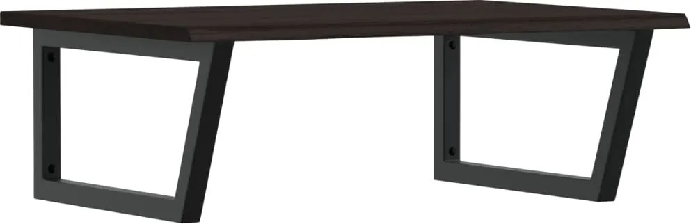 vidaXL Raft pentru lavoar montat pe perete, oțel și lemn masiv stejar