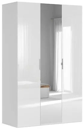 Dulap de haine Flex 22 (alb + alb lucios + gri) (cu oglindă). Promo -31%. 1098239
