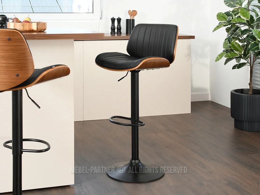 Scaun Hamand (nuc închis + negru). Promo -9%. 1110618