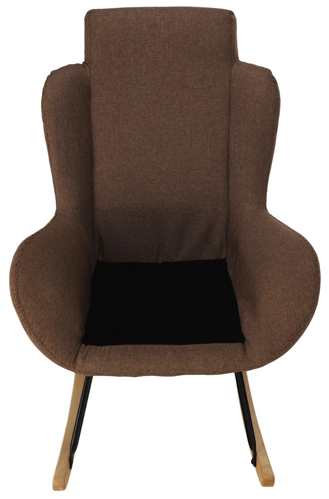 Fotoliu balansoar, material textil maro deschis/lemn, HARPER