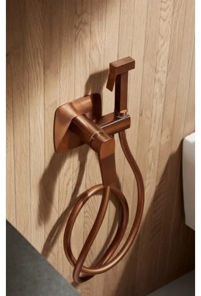 KFA Armatura MALAGA 4529-512-34 Baterie pentru bideu cu duș, pentru montaj încastrat, Aur roz