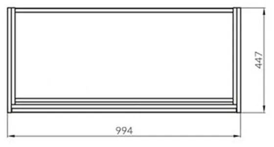 Dulap baie suspendat Cersanit Crea pentru lavoar incastrabil, 100 cm, gri