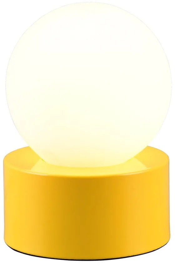 Veioză galbenă cu abajur din sticlă (înălțime 17 cm) Countess – Reality