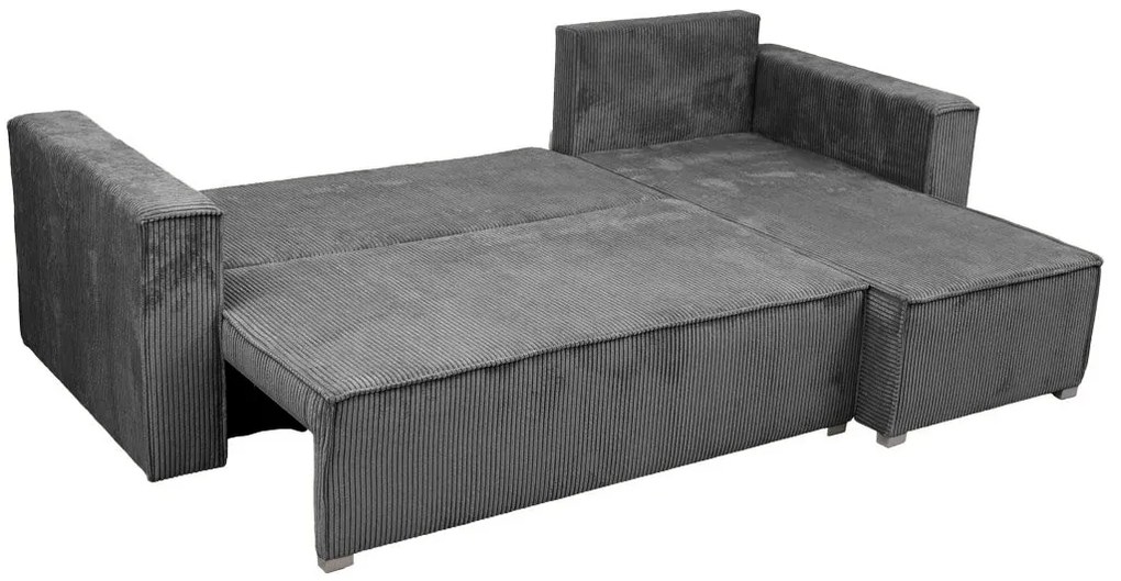 Canapea colt extensibila SMART COSARO gri, cu colt bilateral + 2 perne CADOU