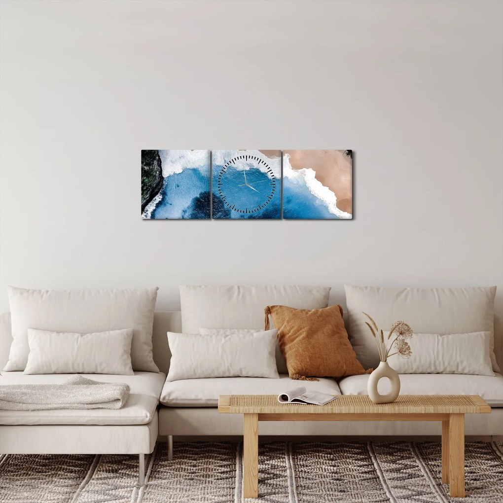 Tablou cu plaja Nusa Penida, Indonesia (cu ceas) (90x30 cm)