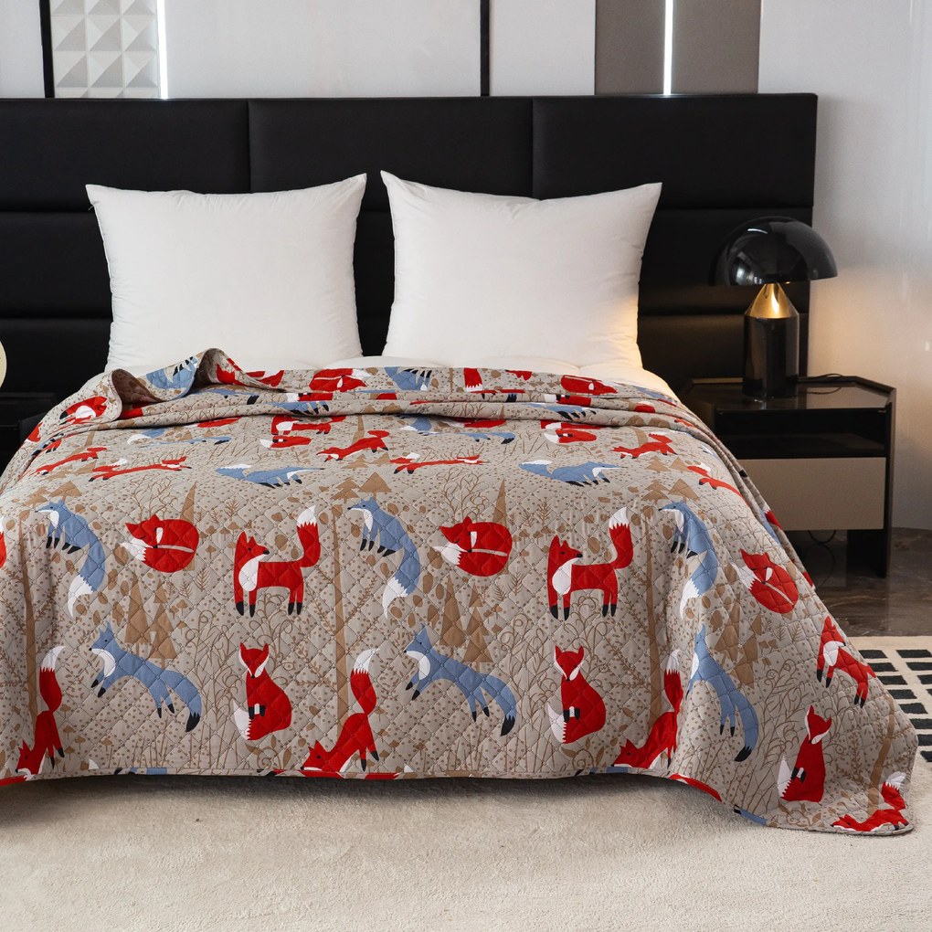 Cuvertura de pat cu model VULPEA ROSIE maro Dimensiune: 170 x 210 cm