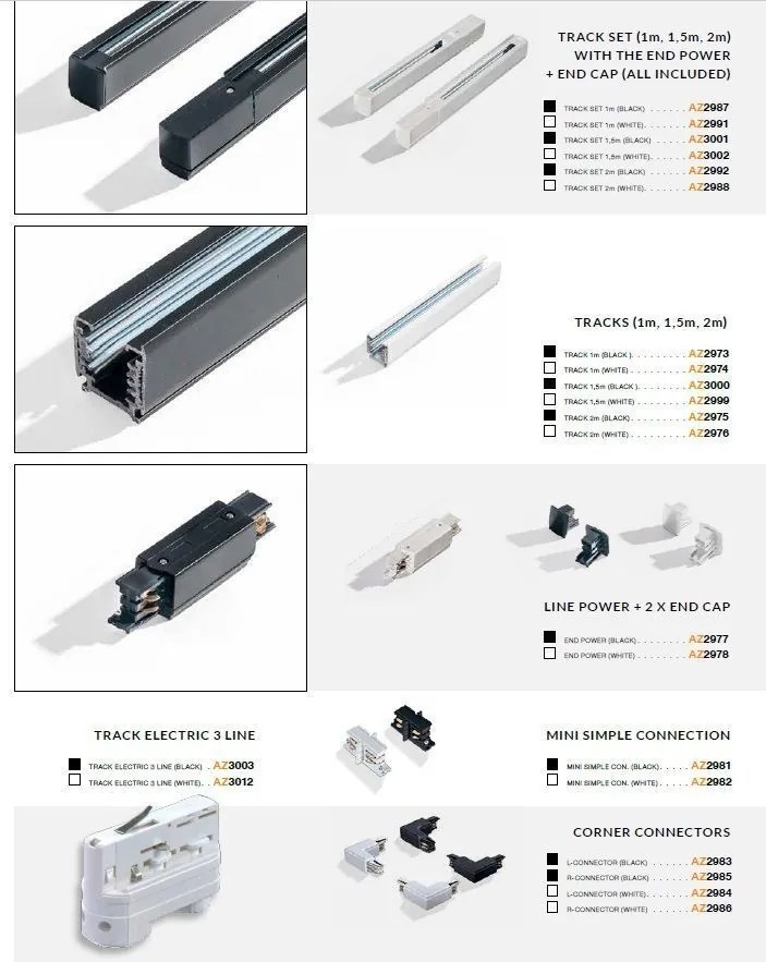Spot LED directionabil pe sina LUMI TRACK 3Line 5W negru
