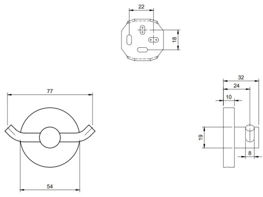 Villeroy & Boch TVA15101200061 - Cârlig de perete ELEMENTS, crom lucios