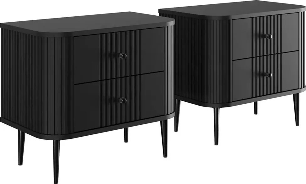 Set noptiere Vesper 56 cm - negru / picioare negre