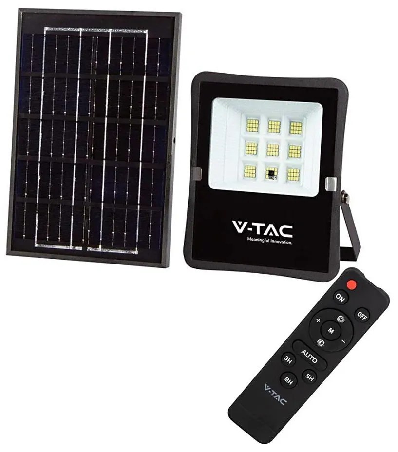 Proiector solar LED exterior 6W, 3,2V, 6400K, IP65