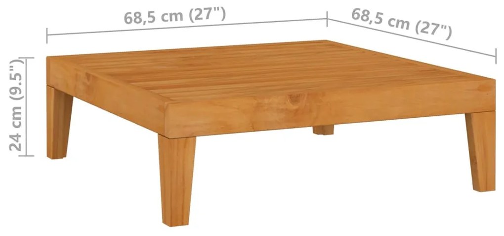 Masa de gradina, 68,5x68,5x24 cm, lemn masiv de acacia 1, Maro, masa