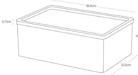 Cutie de depozitare neagră cu capac 18.5x12.5x7 cm Rin – YAMAZAKI