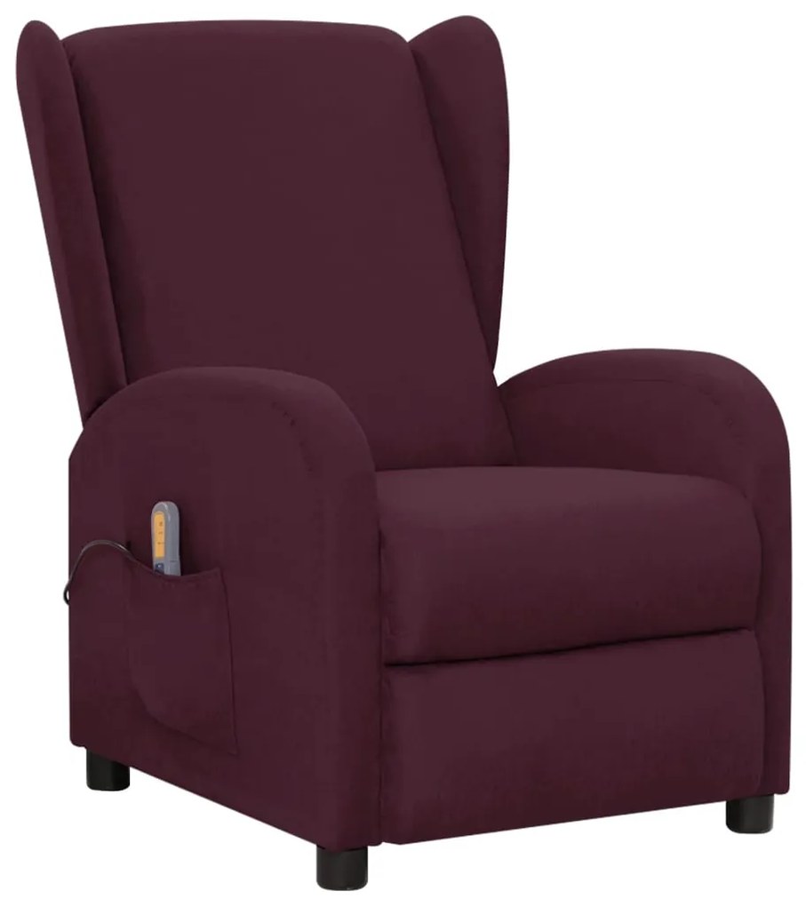 3098238 vidaXL Fotoliu de masaj cu ridicare, violet, material textil