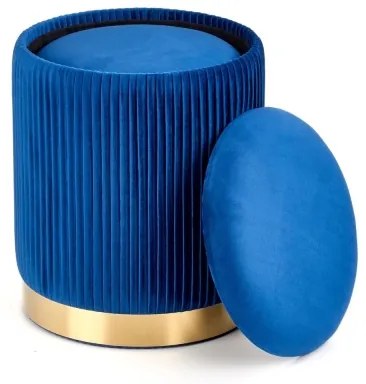 SET 2x taburet MONTY d. 36/66 cm albastru/auriu