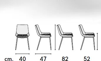 Scaun River, piele ecologica, structura metalica - STANDARD - NEGRU - MARO CASTAN - PIELE ECOLOGICA