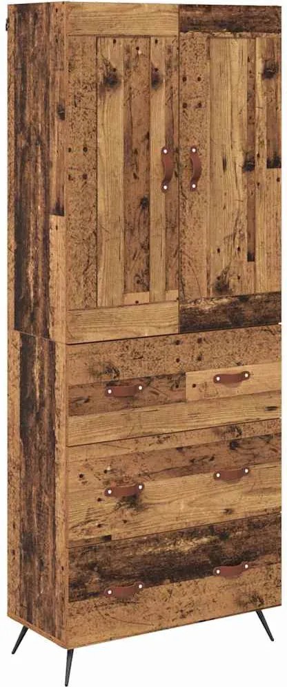 vidaXL Bufet cu sertar Lemn Vechi 69,5 x 34 x 180 cm Lemn compozit